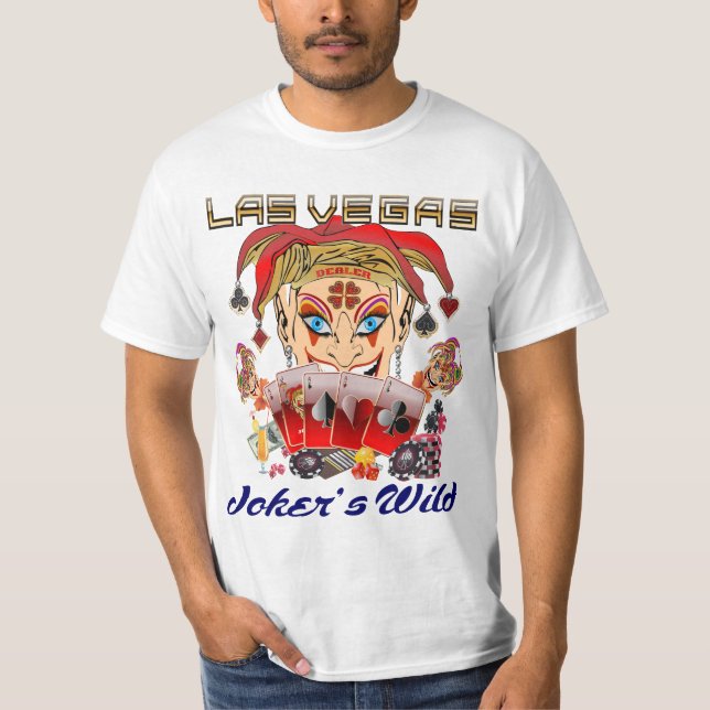 Vegas Joker's Wild View Large Image below T-Shirt (Front)