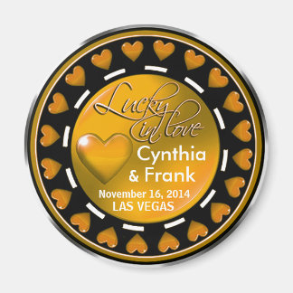 Vegas Lucky in Love Hearts Casino Chip pumpkin Magnet