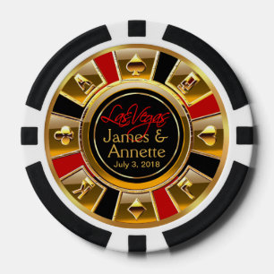 Vegas Newlyweds Casino Chip Red & Black