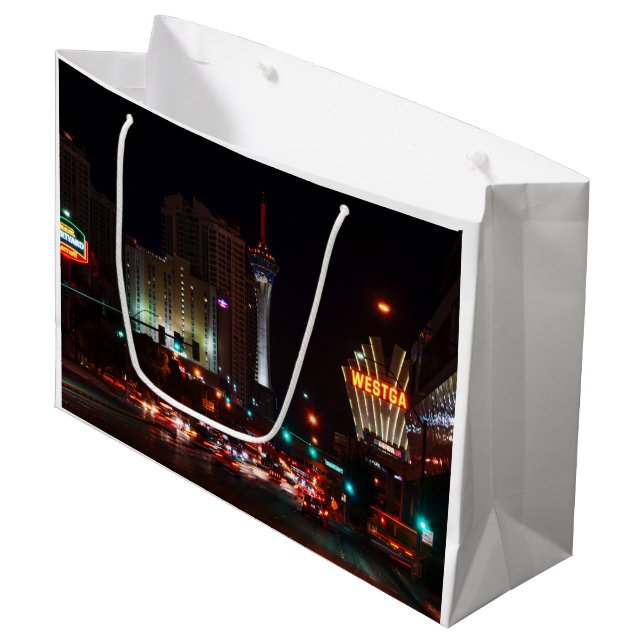 Vegas Paradise Road Large Gift Bag (Front Angled)