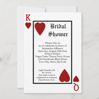 Vegas Playing Card King/Queen Bridal Shower