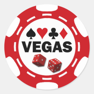 VEGAS POKER CHIP CLASSIC ROUND STICKER