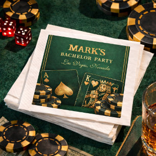 Vegas Poker Night Bachelor Party Napkin