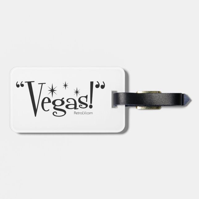 "Vegas!" RetroLV.Com Luggage Tag (Back Horizontal)