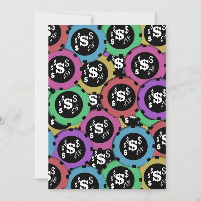 Vegas roulette casino gambling party invitation (Front)