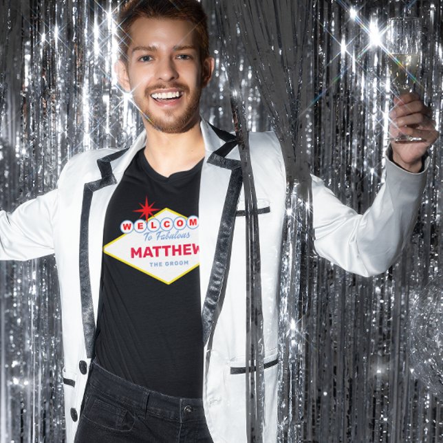 Vegas Sign Celebrant Name and Occasion T-Shirt (Creator Uploaded)