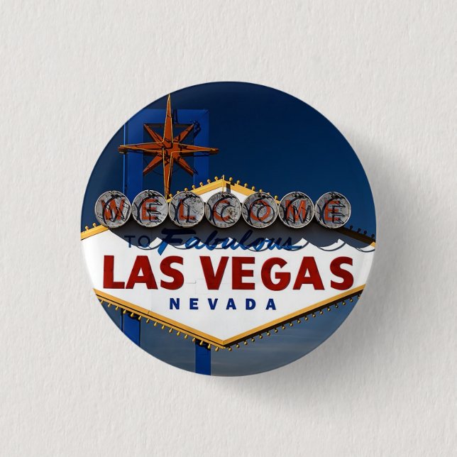 Vegas Sign Dusk 3 Cm Round Badge (Front)
