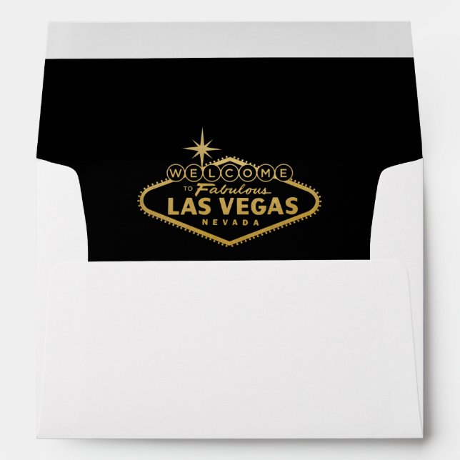 Vegas Sign Inside Gold Black White  Mailing Envelope (Back (Bottom))
