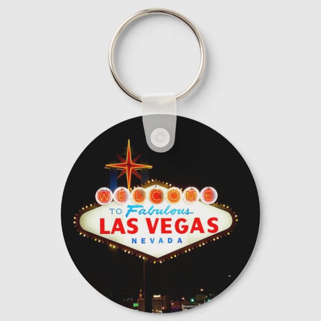 Vegas Sign Lit Up Key Ring (Front)