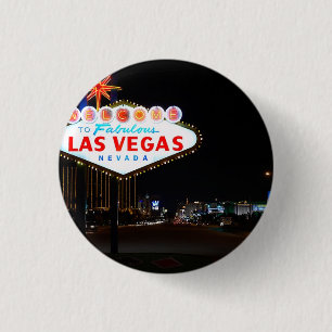 Vegas Sign Night 3 Cm Round Badge