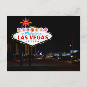 Vegas Sign Night Postcard