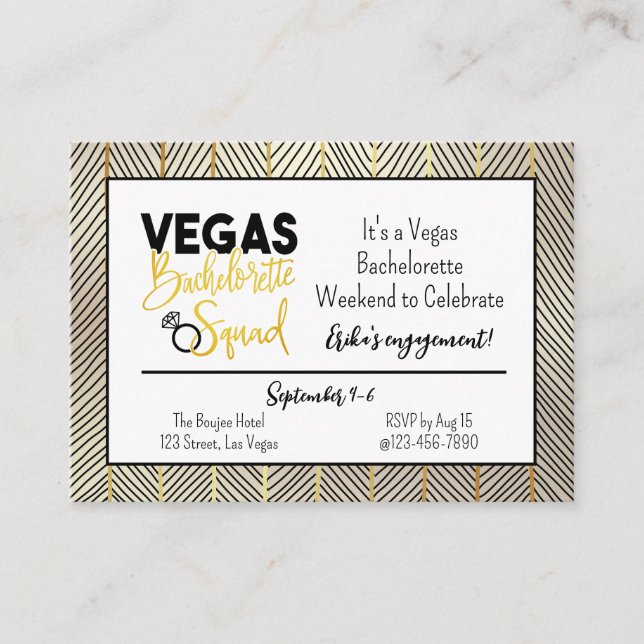 Vegas Squad Bachelorette Weekend Invite (Front)