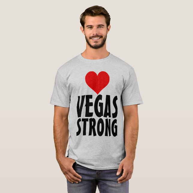 VEGAS STRONG, HEART T-shirts (Front Full)