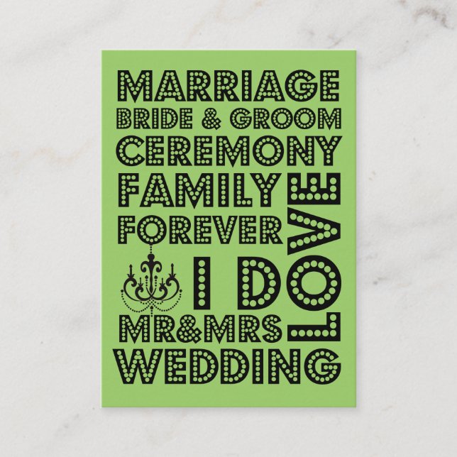 Vegas Style Wedding Invitation Card Inserts (Front)