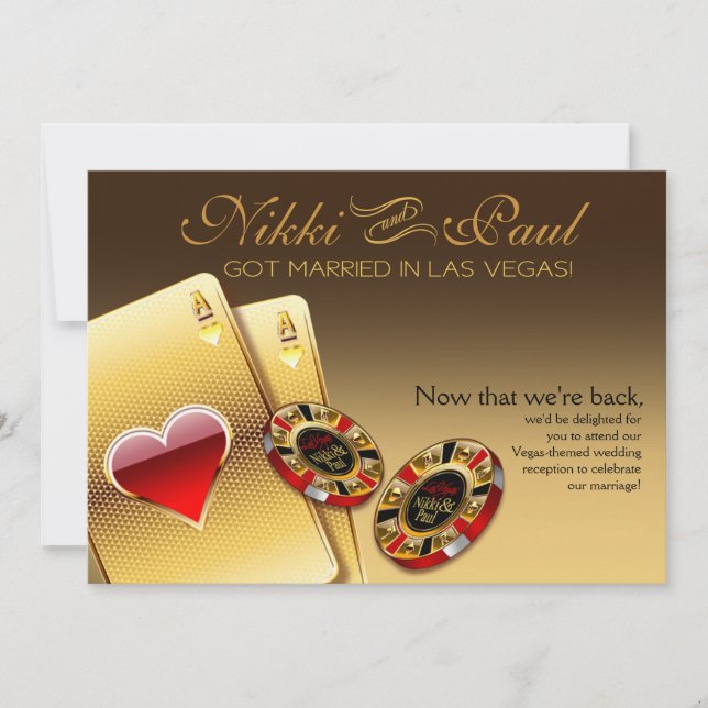 Vegas VIP Reception CONTACT ME 2 PUT NAMES CHIPS Invitation (Front)