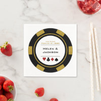 Vegas Wedding Black Gold White Casino Poker Chip