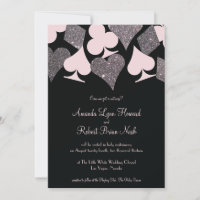 Vegas Wedding Black Pink and Silver Faux Glitter