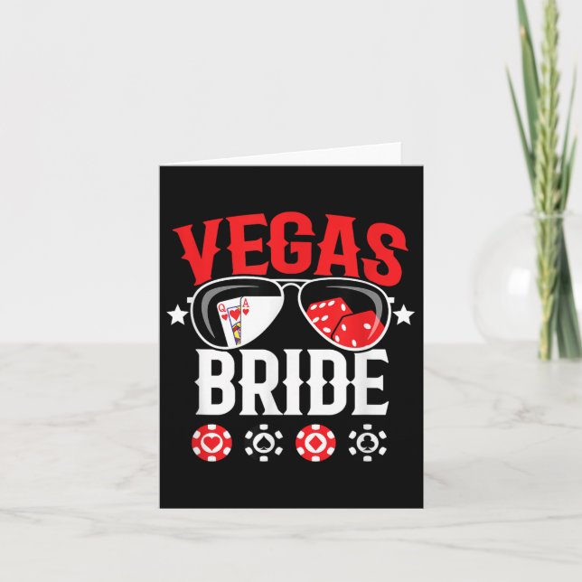 Vegas Wedding Bride - Married In Vegas - Bride Squ Card (Front)