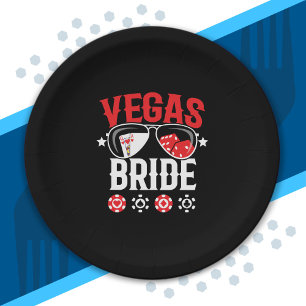 Vegas Wedding - Bride - Vegas Bachelorette Party Paper Plate