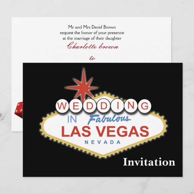 vegas wedding invitation (Front/Back)