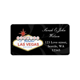 vegas wedding ,return address label