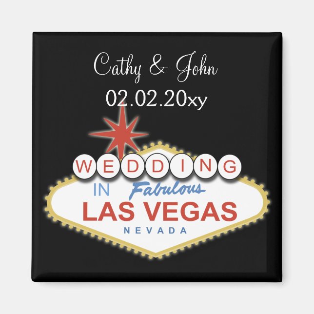 Vegas wedding  Save the date magnet (Front)