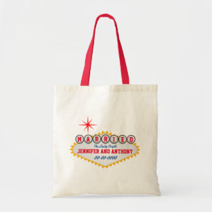 Vegas Welcome Sign Married Personalise  Tote Bag