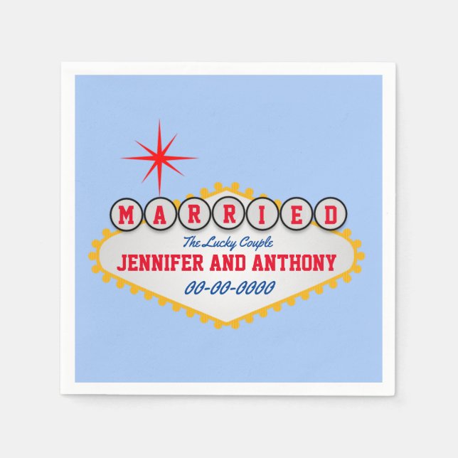 Vegas Welcome Sign Style Personalise  Napkin (Front)
