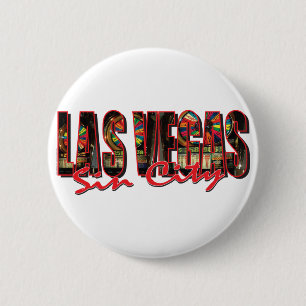 VEGAS WORD and Sin City 6 Cm Round Badge