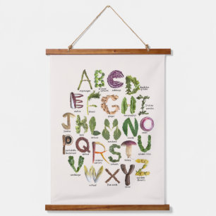 Vegetable Alphabet for Veggie themed nursery  Hanging Tapestry