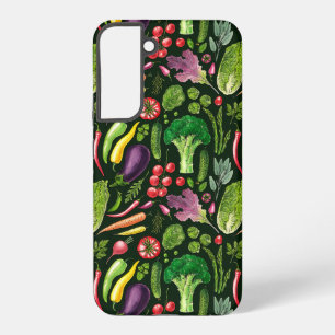 Vegetable and herbs garden harvest on black samsung galaxy case