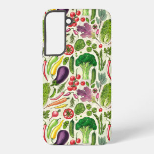 Vegetable and herbs garden harvest on off white samsung galaxy case