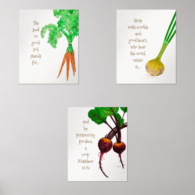 Vegetable Art Wall Set to Bible Verse (Front)