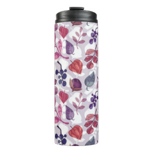 Vegetable autumn seamless pattern, drawing with pa thermal tumbler