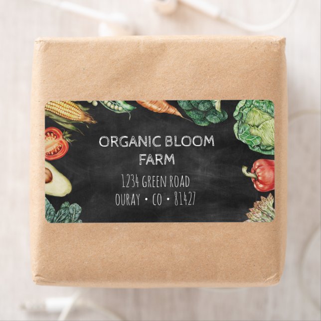 Vegetable Chalkboard Shipping Address Label (Insitu)