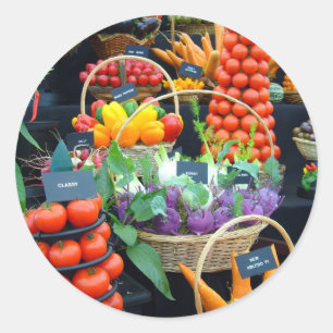 VEGETABLE DISPLAY ~ Envelope Sealers/Stickers Classic Round Sticker