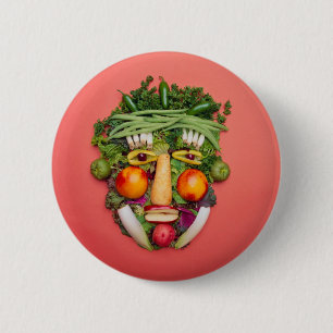 Vegetable Face 6 Cm Round Badge