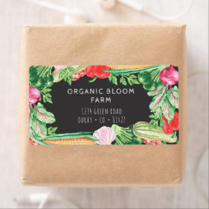 Vegetable Farm Watercolor Shipping Address Label