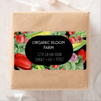 Vegetable Farm Watercolor Shipping Address Label