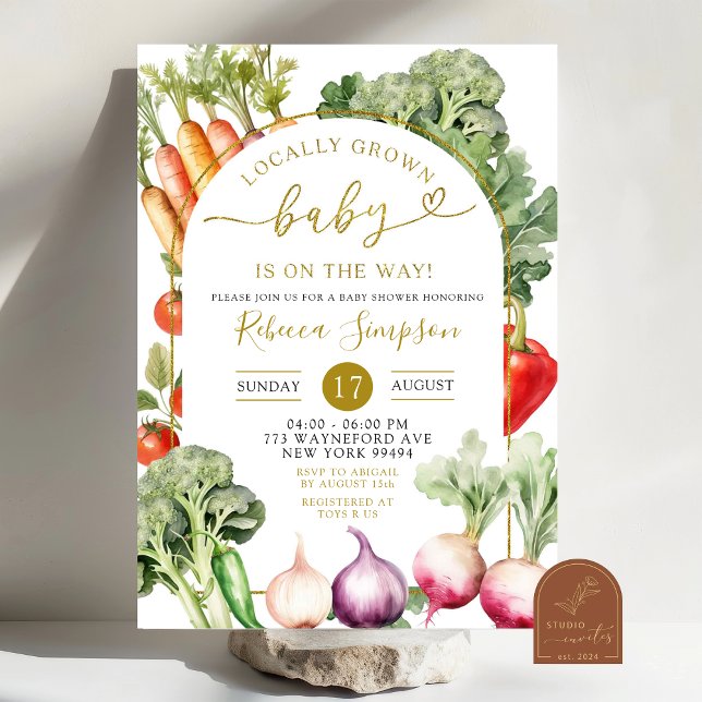 Vegetable Farmer's Market Baby Shower Invitation (Creator Uploaded)