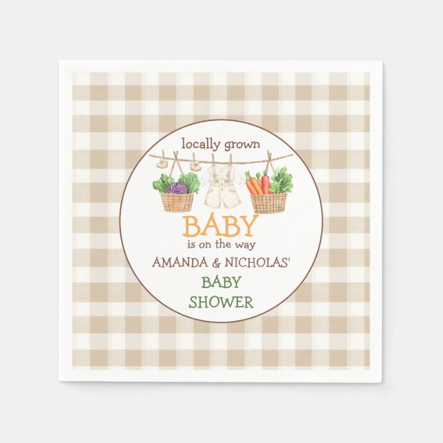Vegetable Farmers Market Baby Shower  Napkin (Front)