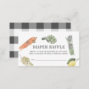 Vegetable Farmers Market Diaper Raffle Ticket Enclosure Card