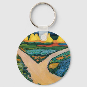 Vegetable Fields by August Macke, Vintage Fine Art Key Ring