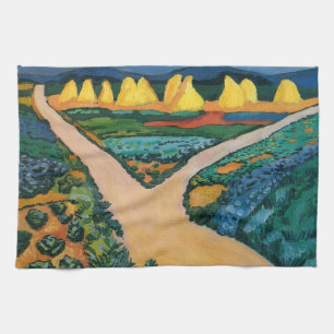 Vegetable Fields by August Macke, Vintage Fine Art Tea Towel