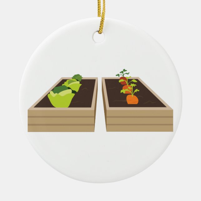 Vegetable Garden Ceramic Ornament (Front)
