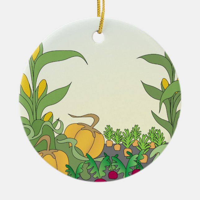 Vegetable Garden Ceramic Ornament (Front)