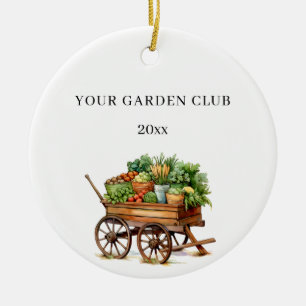 Vegetable Garden Club Personalised Christmas Names Ceramic Ornament