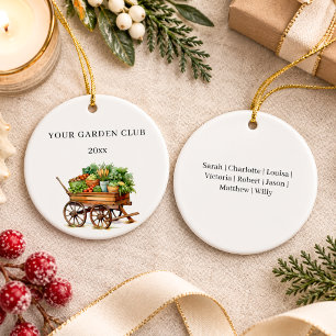 Vegetable Garden Club Personalised Christmas Names Ceramic Ornament