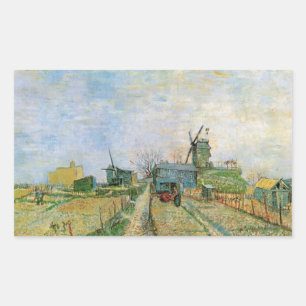 Vegetable Garden in Montmartre by Vincent van Gogh Rectangular Sticker