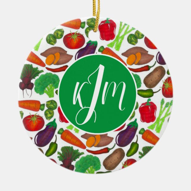 Vegetable Garden Produce Greenmarket Veggies Ceramic Ornament (Front)